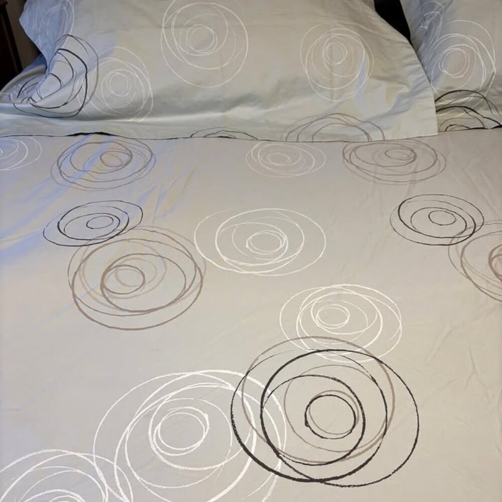 111 Home Luxury 100% Cotton Sateen Sea Green Background King 9 Pcs Duvet Cover S